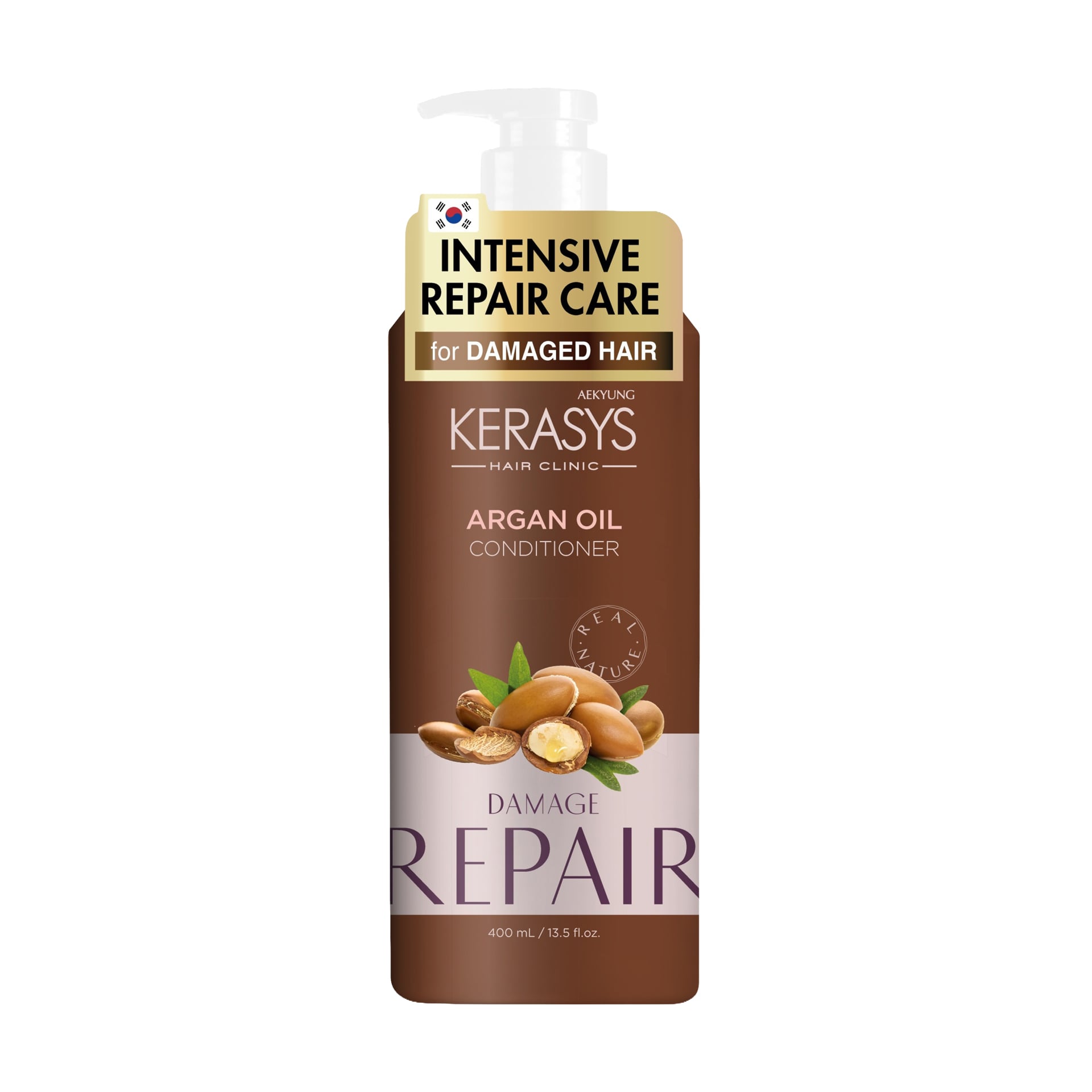 Кондиціонер для волосся KeraSys Hair Clinic Real Nature Intensive Repair Care Argan Oil Conditioner для пошкодженого волосся, 400 мл